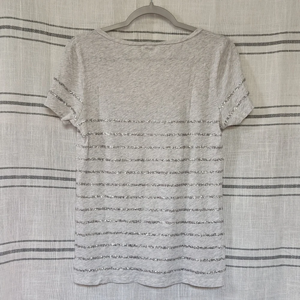 J. Crew Sequin Striped Scoop Neck‎ Tee